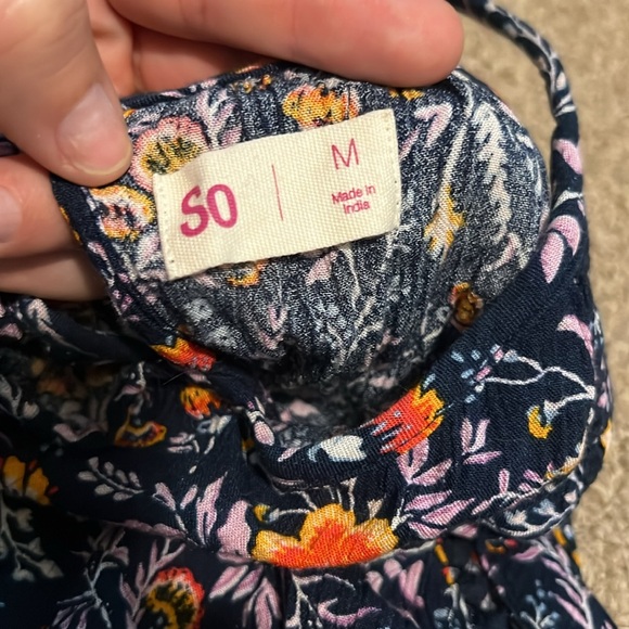 So navy and orange floral jumpsuit size medium - Picture 5 of 6